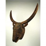 vintage tribal buffalo dance mask