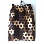 vintage valentino boutique leather and suede skirt