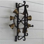 vintage wrought iron hand turn brass bells door ringer