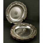 antique 1750s set of french sterling plates