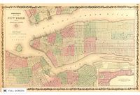 antique 1862 hand colored engraving of new york city