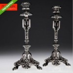 antique 1880s century silver candlesticks