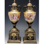 antique 1890s royal vienna porcelain handpainted urns