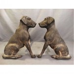 antique 1900s figural dog andirons