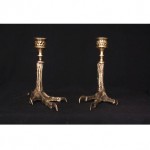 antique 1900s wmf silver rooster feet candleholders