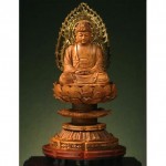 antique 1910s japanese gilt sandalwood buddha