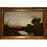 antique 19th century edward williams oil painting of thames river