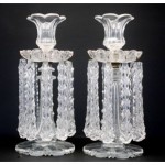 antique 19th century french cut crystal candlesticks