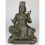 antique chinese 17th century bronze buddha warrior