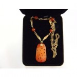 antique chinese carved carnelian necklace