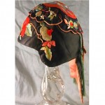 antique chinese embroidered silk hat