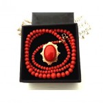 antique coral necklace and ring