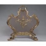 antique french brass lovebirds fireplace screen