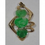 antique jade 14k pendant