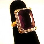 antique jj white art nouveau 14k amethyst ring