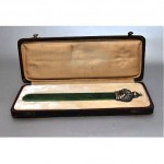 antique russian silver jade letter opener