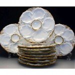 vintage 1900s limoges porcelain oyster plates