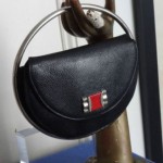 vintage 1940s chrome bakelite leather handbag