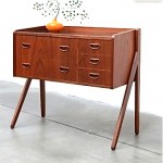 vintage 1950s danish modern teak entry chest