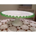 vintage 1950s fenton footed cake plate