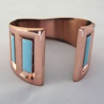 vintage 1950s matisse copper enamel cuff bracelet