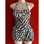 vintage 1950s mint playsuit swimsuit