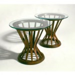 vintage 1950s pair edward wormley walnut bentwood tables