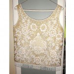 vintage 1950s sammy wong sequin beaded wool top