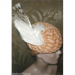 vintage 1954 christian dior feather hat