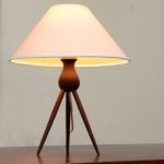 vintage 1960s danish modern teak tripod lamp