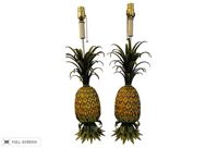 vintage 1960s metal pineapple table lamps