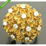 vintage 1970s 18k diamond flower ring