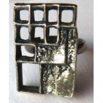 vintage 1970s robert larin pewter brutalist ring