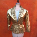 vintage 1980s gold leather peplum blazer