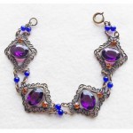 vintage art deco filigree glass bracelet