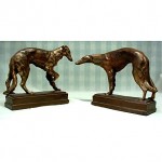 vintage bronze grehound bookends doorstops