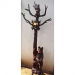 vintage carved wood bear hallstand coat stand