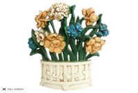 vintage cast iron floral doorstop