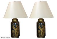 vintage chinese wood table lamps