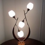 vintage danish modern teak lamp