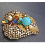 vintage early miriam haskell rhinestone brooch