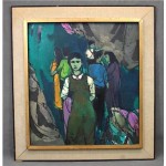 vintage early 20th century german expressionism oil painting signed wood