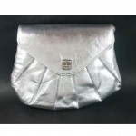 vintage givenchy silver metallic shoulder bag clutch
