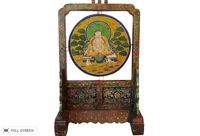 vintage hand carved hand painted elm buddha stand