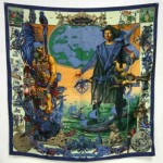 vintage hermes columbus silk scarf