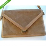 vintage hermes suede handbag