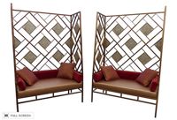 vintage hollywood regency highback settees