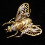 vintage italian 18k diamond bee brooch