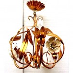 vintage italian gilt tole birdcage poppy petite chandelier