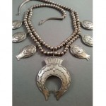 vintage john lucio zuni sterling squash blossom necklace